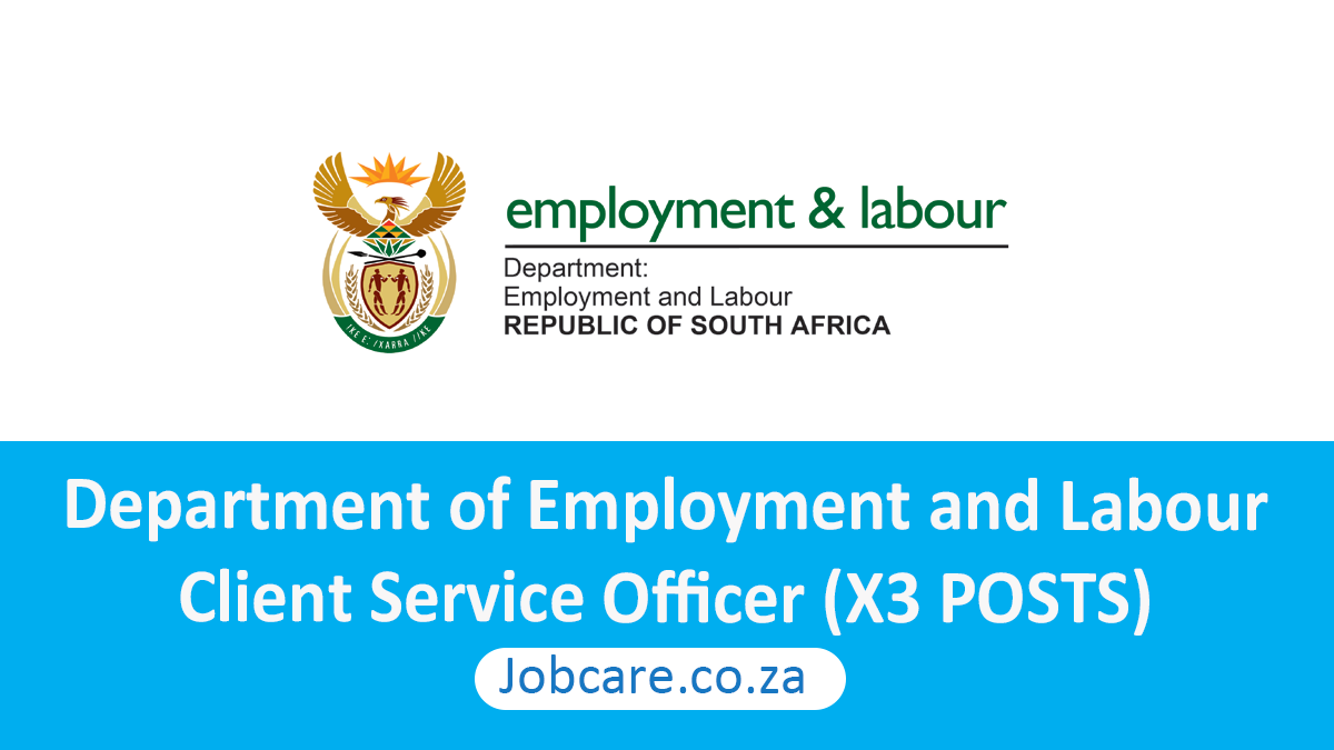 Department of Employment and Labour: Client Service Officer (X3 POSTS)