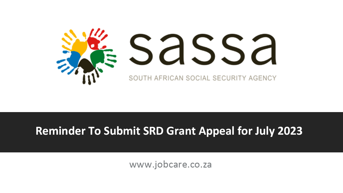 Reminder To Submit SRD Grant Appeal for July 2023