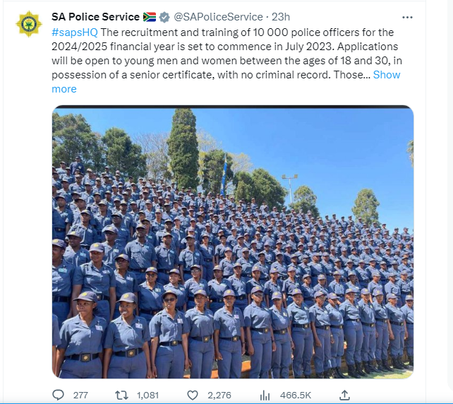 Saps Vacancies Police Officers Posts